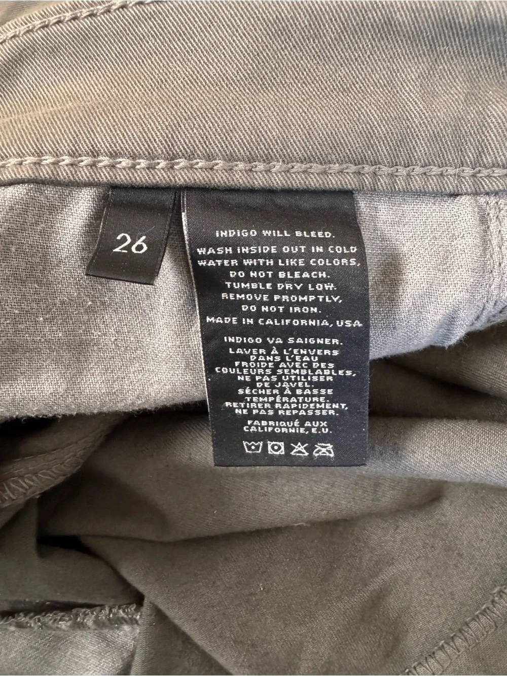 J BRAND Cargo/Slim Leg Jeans ‘Grayson’ in Vint Olive. Very good condition sz 26 - Picture 7 of 9
